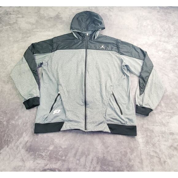 Jordan x Chris Paul Sz XXL CP3 Men's Hoodie Jacket Full Zip Gray Black C21-25 - Picture 1 of 9